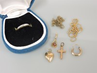 Lot 213 - A wedding ring marked platinum and assorted gold