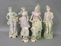 Lot 167 - Two pairs of early 20th century bisque figures