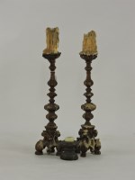 Lot 292 - A pair of 18th century style ornate candlesticks