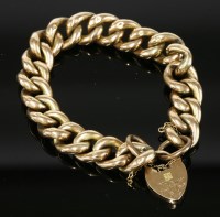 Lot 202 - An Edwardian gold hollow curb link chain bracelet