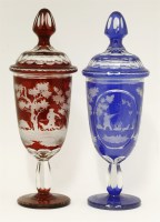 Lot 76 - Two Bohemian glass Jars and Covers