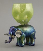 Lot 154 - A rare Loetz iridescent elephant vase