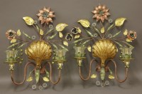 Lot 243 - A pair of French twin branch wall lights