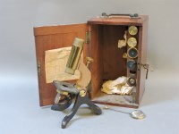 Lot 221 - A brass monocular microscope