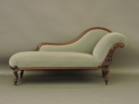 Lot 613 - A Victorian walnut chaise longue