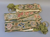 Lot 232 - A pair of embroidered bell pulls