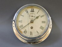 Lot 243 - A chrome finished wall ship's clock