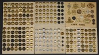 Lot 65 - Five cards of military buttons and badges