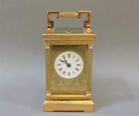 Lot 208 - A modern brass carriage clock