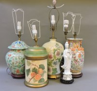 Lot 366 - Five assorted decorative lamps