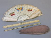 Lot 88 - A bone and painted paper fan