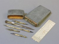 Lot 127 - A George III shagreen writing instrument set