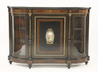 Lot 606 - A Victorian ebonised and burr wood credenza