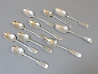 Lot 107 - Ten early 19th century silver teaspoons