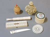 Lot 115 - A George III ivory toothpick holder