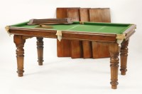 Lot 663 - A late Victorian oak Riley snooker/dining table