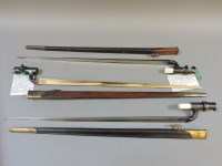 Lot 17 - Three M1876 pattern Martini-Henry socket bayonets