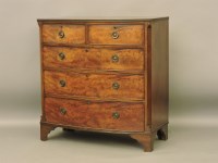 Lot 712 - A Victorian mahogany bow front chest