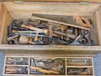 Lot 483 - A carpenter's tool chest and tools