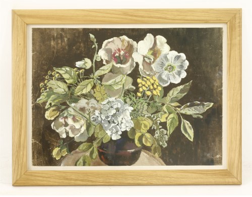 Lot 17 - John Aldridge RA (1905-1983)
STILL LIFE OF A VASE OF FLOWERS
Stamped with initials l.r.