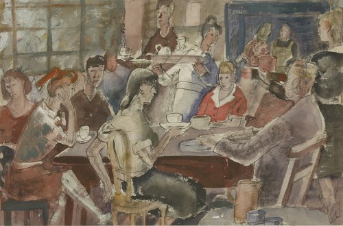 Lot 125 - Elspeth Buchanan (1915-2011)
CAFE SOCIETY
Mixed media
37.5 x 56cm

*Artist's Resale Right may apply to this lot.
