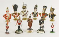 Lot 60 - Six Rudolstadt Volkstedt porcelain busts of soldiers