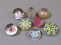 Lot 274 - Eight modern glass paperweights