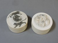 Lot 91 - Two Japanese ivory pots