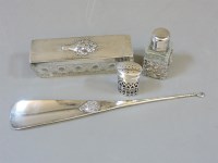 Lot 101 - A silver lidded pin box