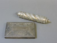 Lot 102 - An Indian silver scroll holder