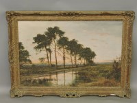Lot 542 - Daniel Sherrin (1868-1940)
SUSSEX LANDSCAPE WITH PINE TREES AND FIGURES
Signed l.l.