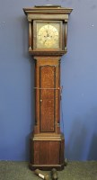 Lot 583 - An 18th century oak cased longcase clock