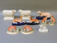 Lot 270 - Three pairs of Staffordshire greyhounds