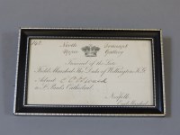 Lot 128 - A framed Duke of Wellington funeral ticket