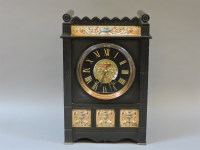 Lot 458 - An Aesthetic slate and marble mantel clock