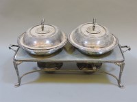 Lot 495 - A pair of silver plated entrée dishes and covers