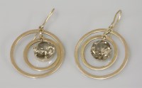 Lot 48 - A pair of smokey quartz drop earrings