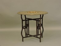 Lot 704 - A Jaipur brass dish table