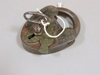 Lot 324 - A large Georgian patent iron and brass padlock