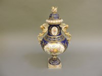 Lot 399 - A late 19th century Coalport urn and cover