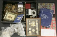 Lot 237 - A deed box full of assorted coins