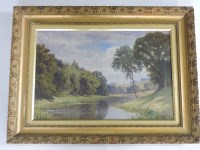 Lot 613 - Cecil M Round
A RIVER LANDSCAPE WITH CATTLE GRAZING
Signed and dated 06 l.r.