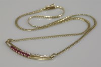Lot 40 - A 9ct gold ruby and diamond necklace