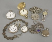Lot 65 - A sterling silver open faced pocket watch