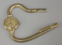 Lot 17 - A ladies 9ct gold Omega mechanical bracelet watch