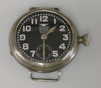 Lot 10 - An Elgin sterling silver USA air force mechanical watch head