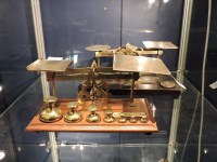 Lot 349 - A Samuel Senior brass and oak postal scale