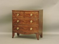 Lot 635 - A late 19th century mahogany bow fronted chest of drawers