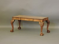 Lot 705 - A reproduction burr walnut rectangular coffee table