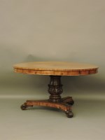 Lot 734 - A late Regency rosewood circular breakfast table